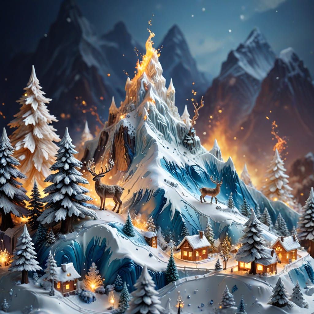 Winter Wonderland of Colorful Wax and Snow