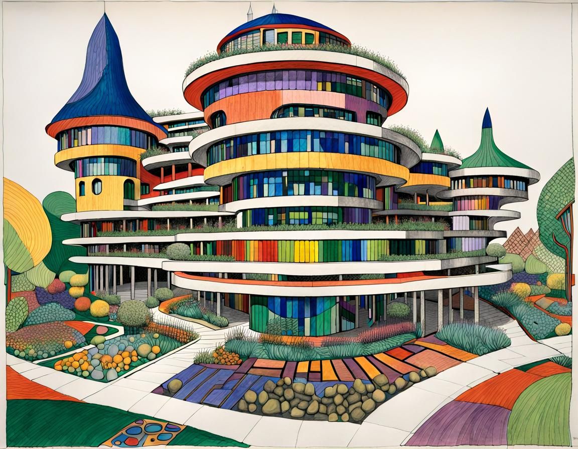 Colorful Avant-Garde University Building Concept
