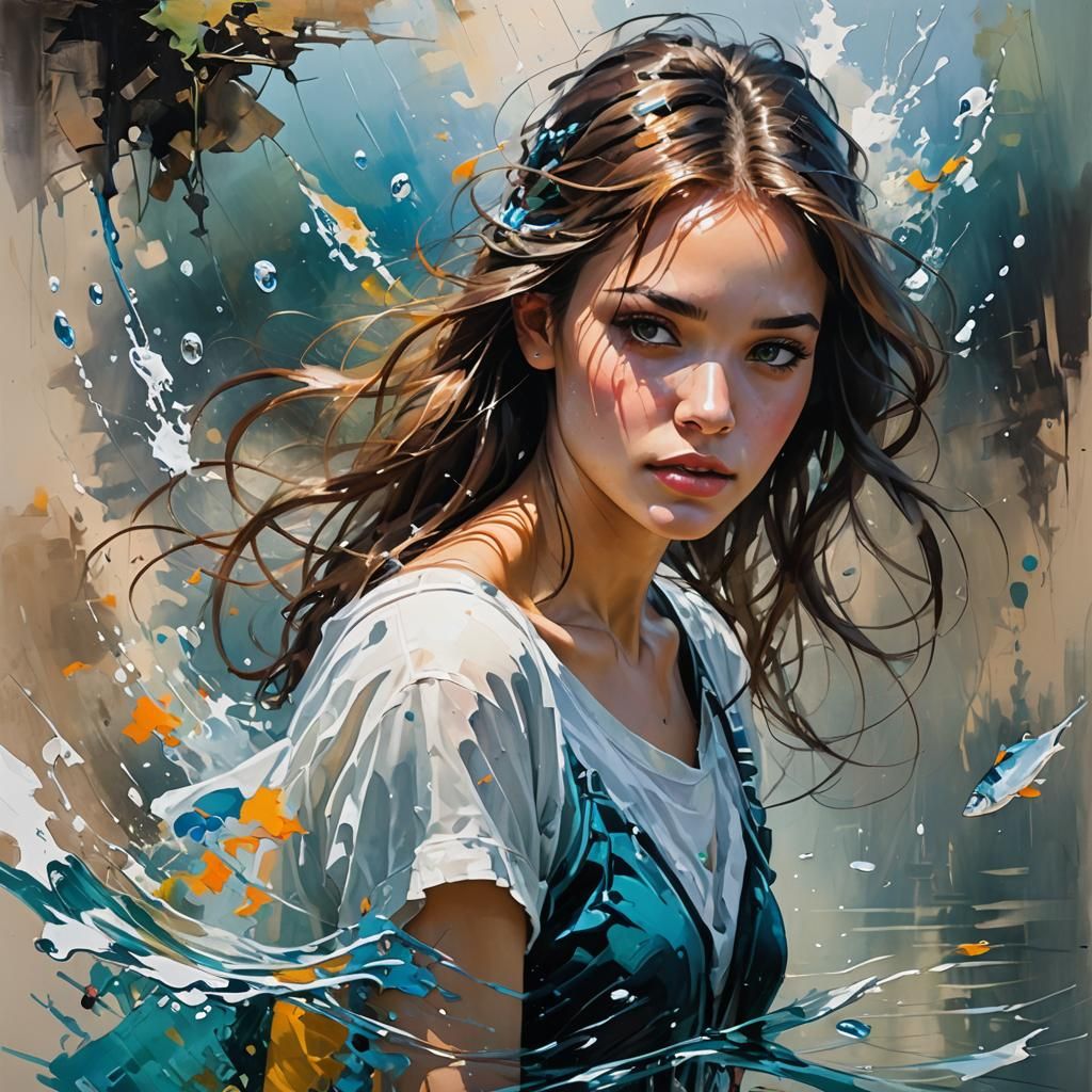 Ethereal Teen Girl in Underwater Dreamscape