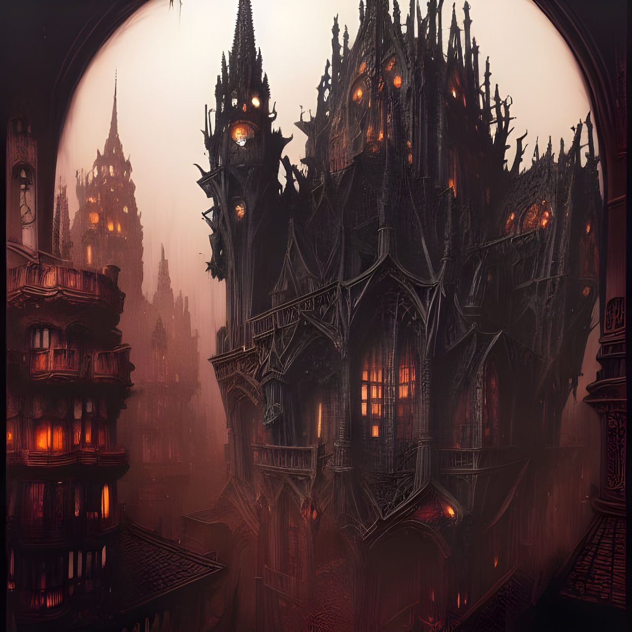 Magical Gothic Tower in Ornate Fantasycore Style