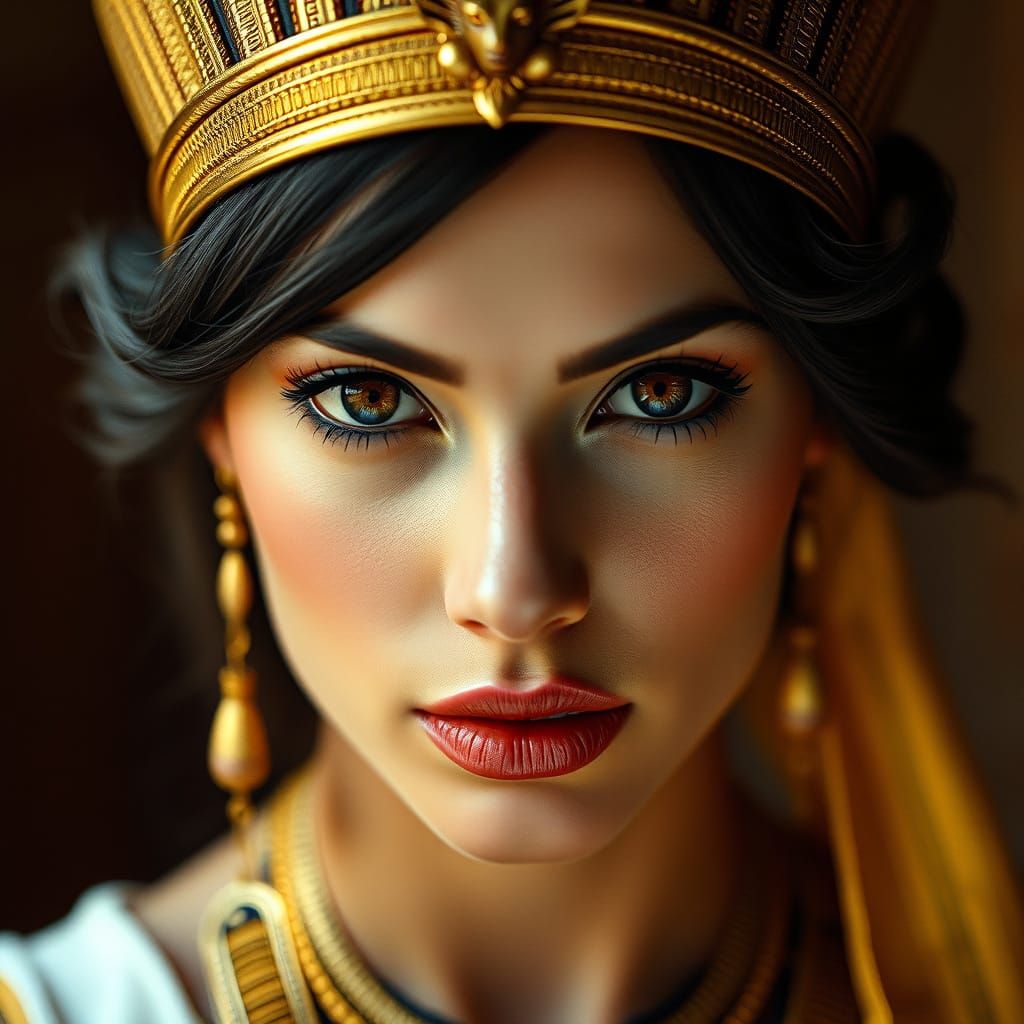 Elegant Ancient Egyptian Goddess in Cinematic Portrait