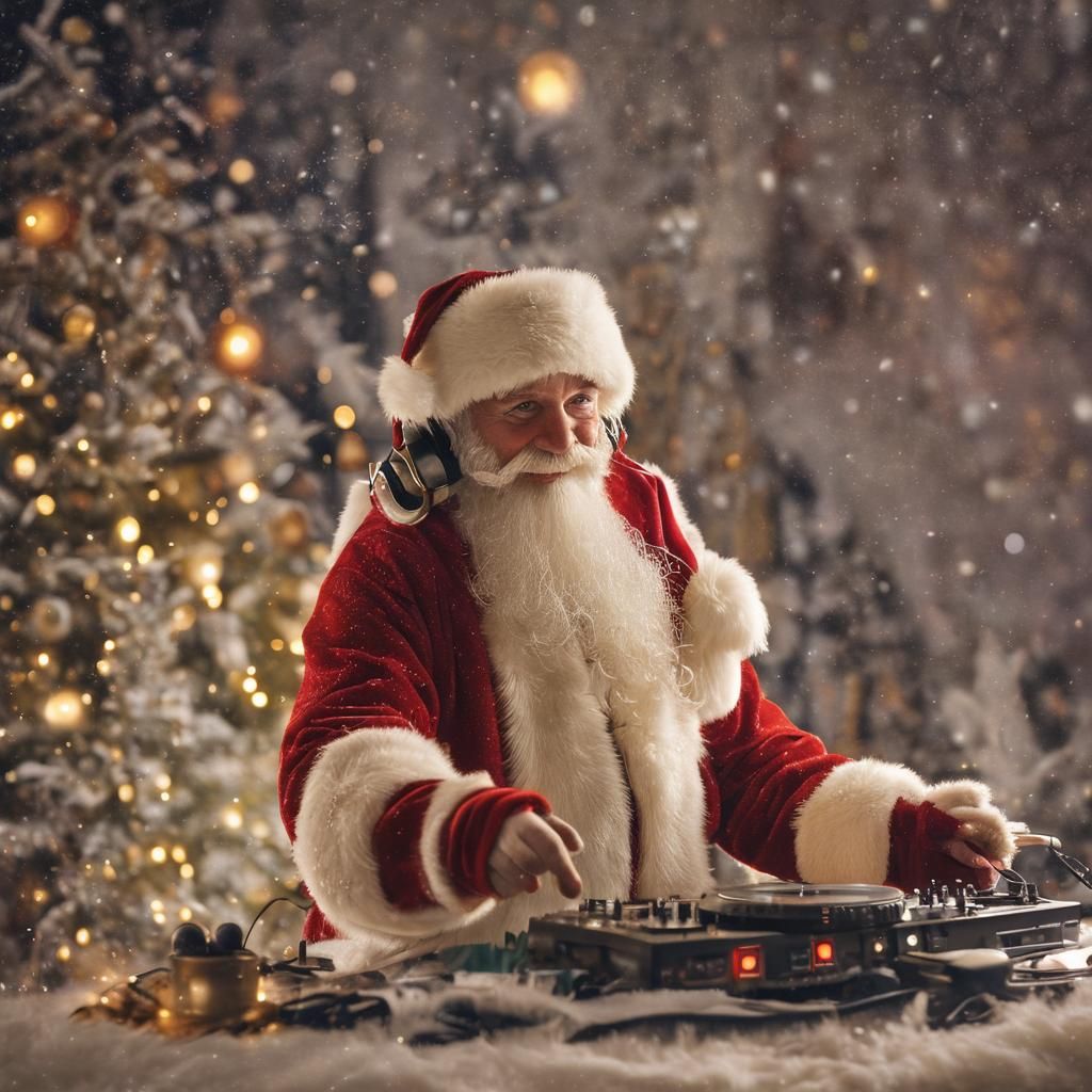 Santa Claus DJ in Winter Wonderland Portrait