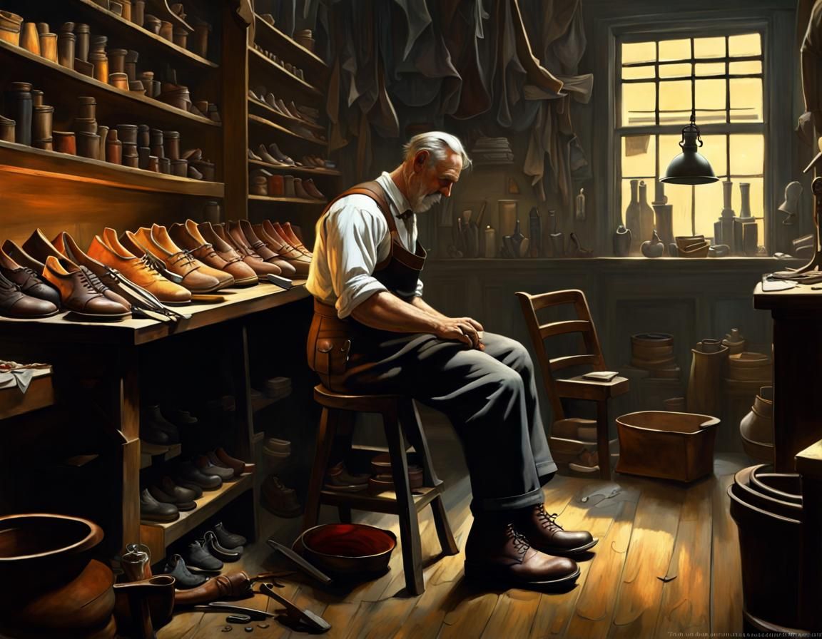 Occult Cobbler Shoe Repair Shop in Dark Academia Style