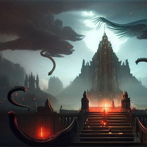 Cosmic Serpent in Dark Fantasy Style