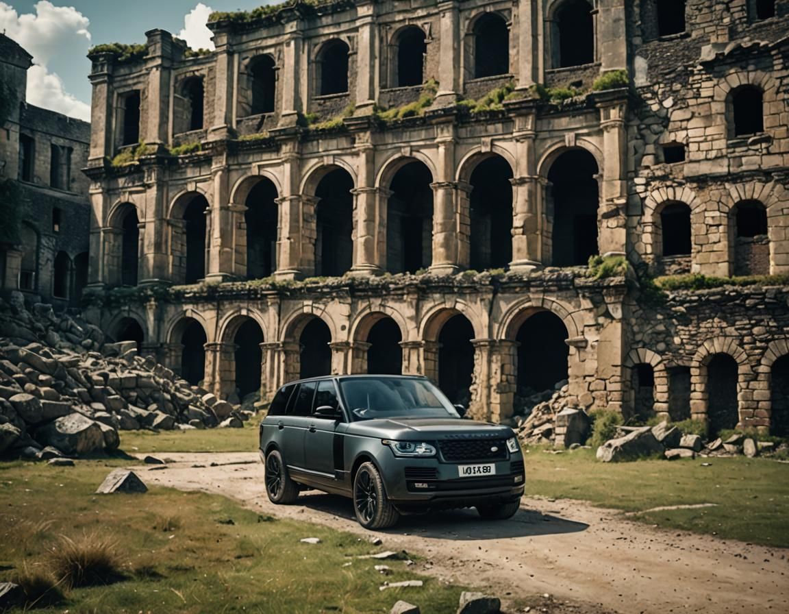 Armored Range Rover at London Ruins: Cinematic