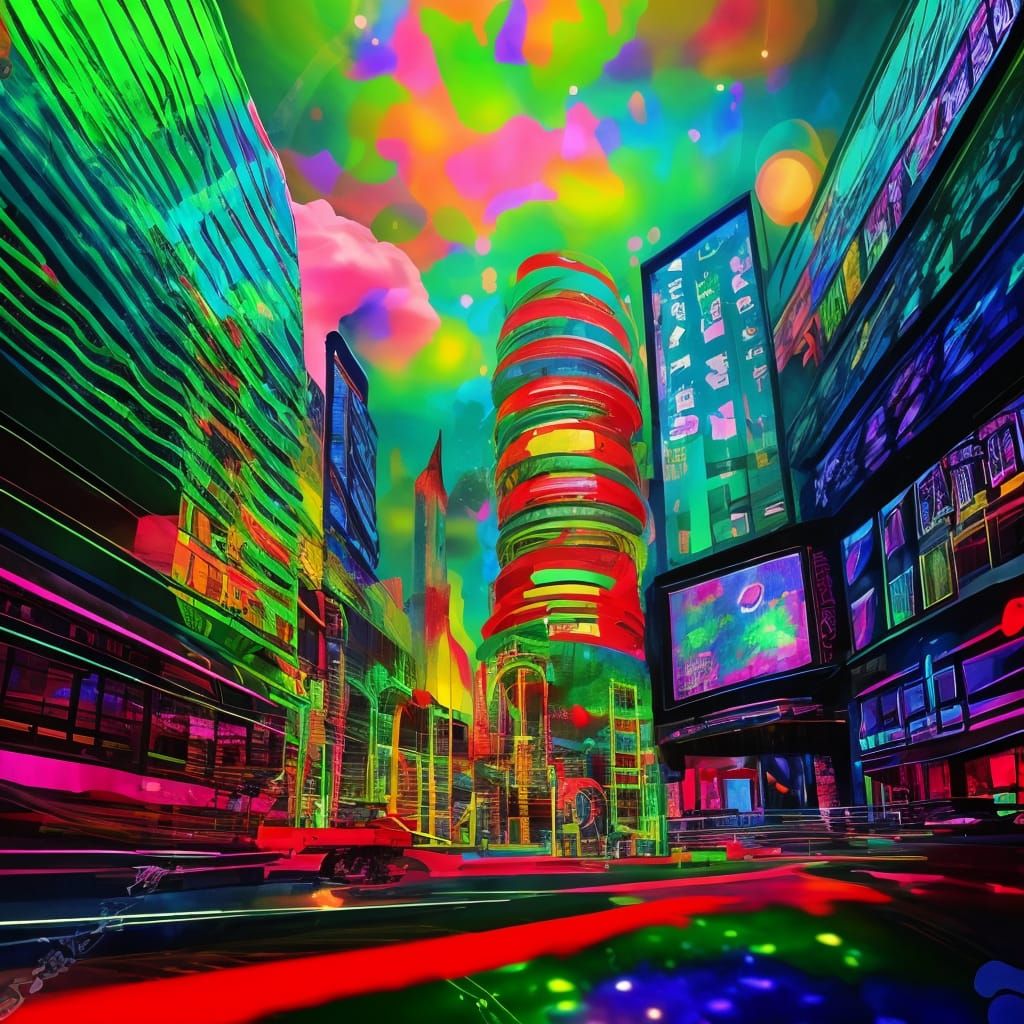 Psychedelic Chinese City: a Cosmic Illustration