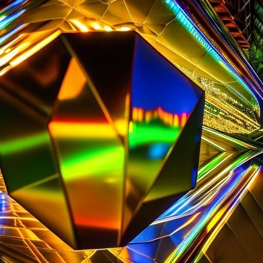 rhombicosidodecahedron: dynamic lighting deep color contrast...