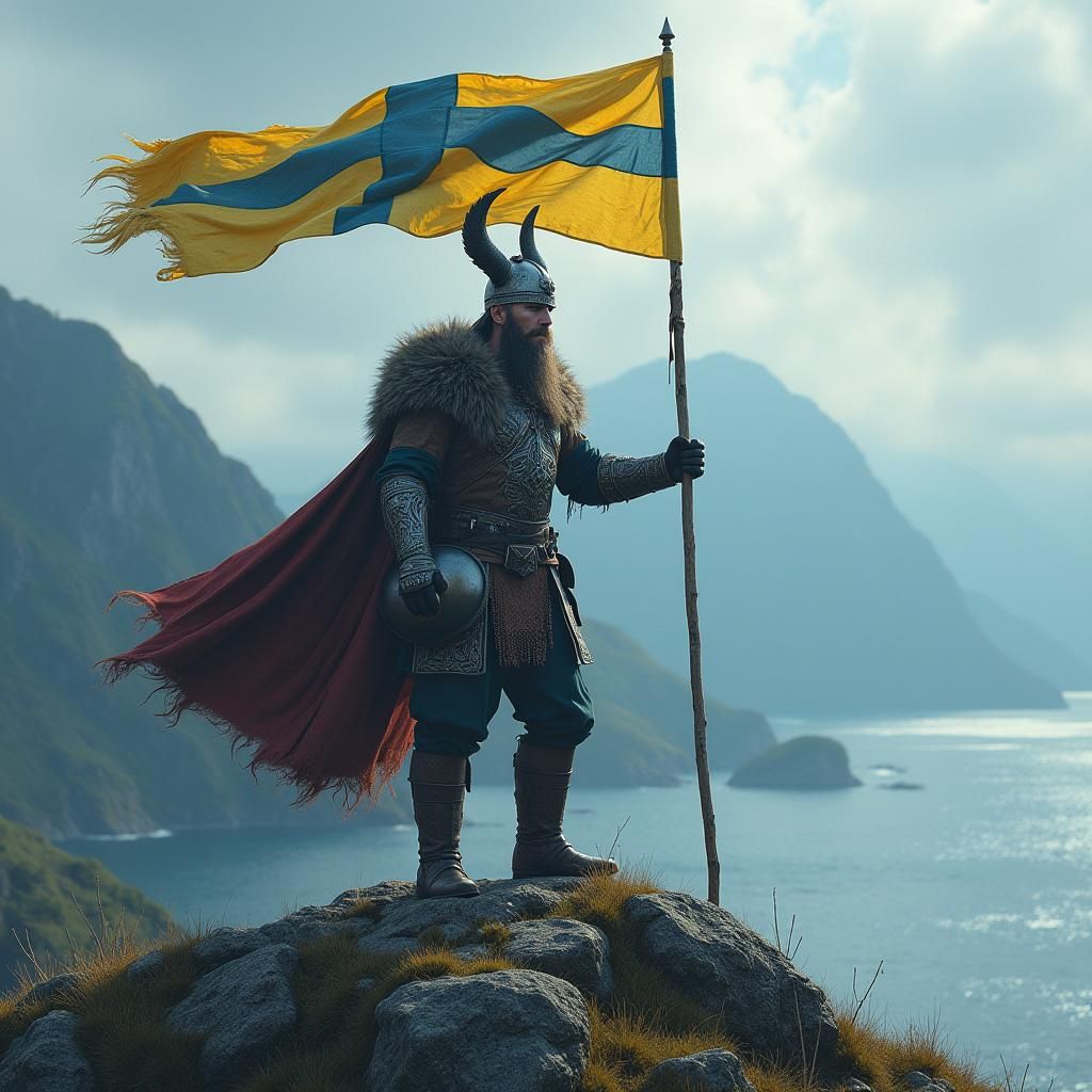 Viking Flag Planting: Fantasy Concept Art in 8K