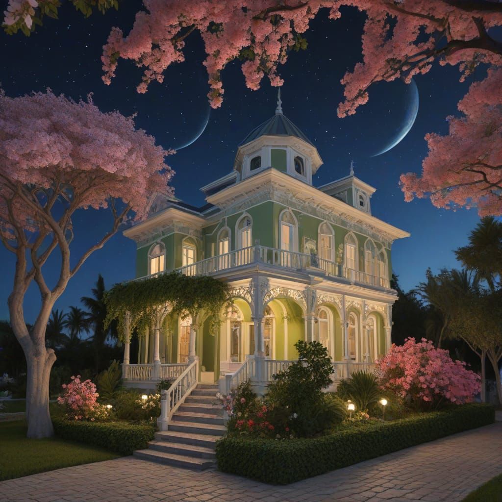 Luxurious Shooting Star and Cloud Pattern in Vibrant Nightti...