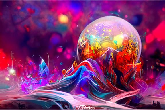 Edge of the World: Holographic Astral Illustration