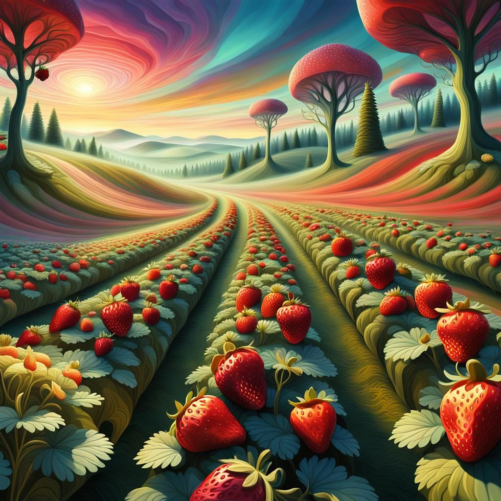 Strawberry Fields Forever: Surreal Digital Art