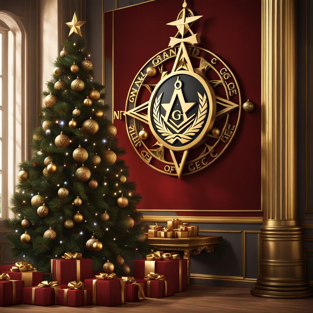 National Grand Lodge of Greece Logo with Christmas Tree