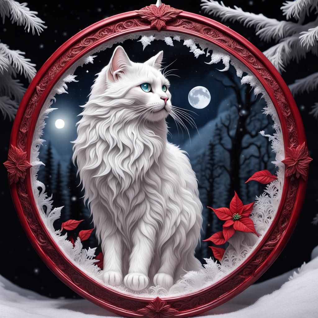 Ragdoll Cat in Narnia Snowscape: Tim Burton Style