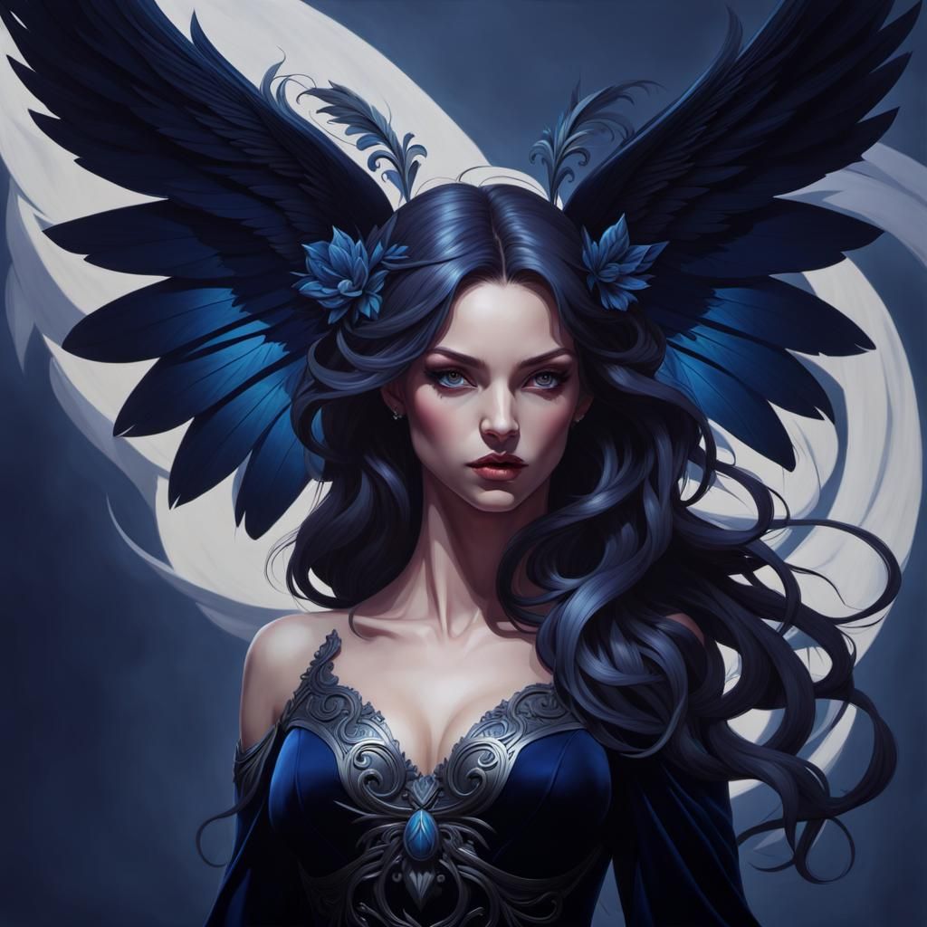 Wind on Wings of Madness: Hyperdetailed Portrait