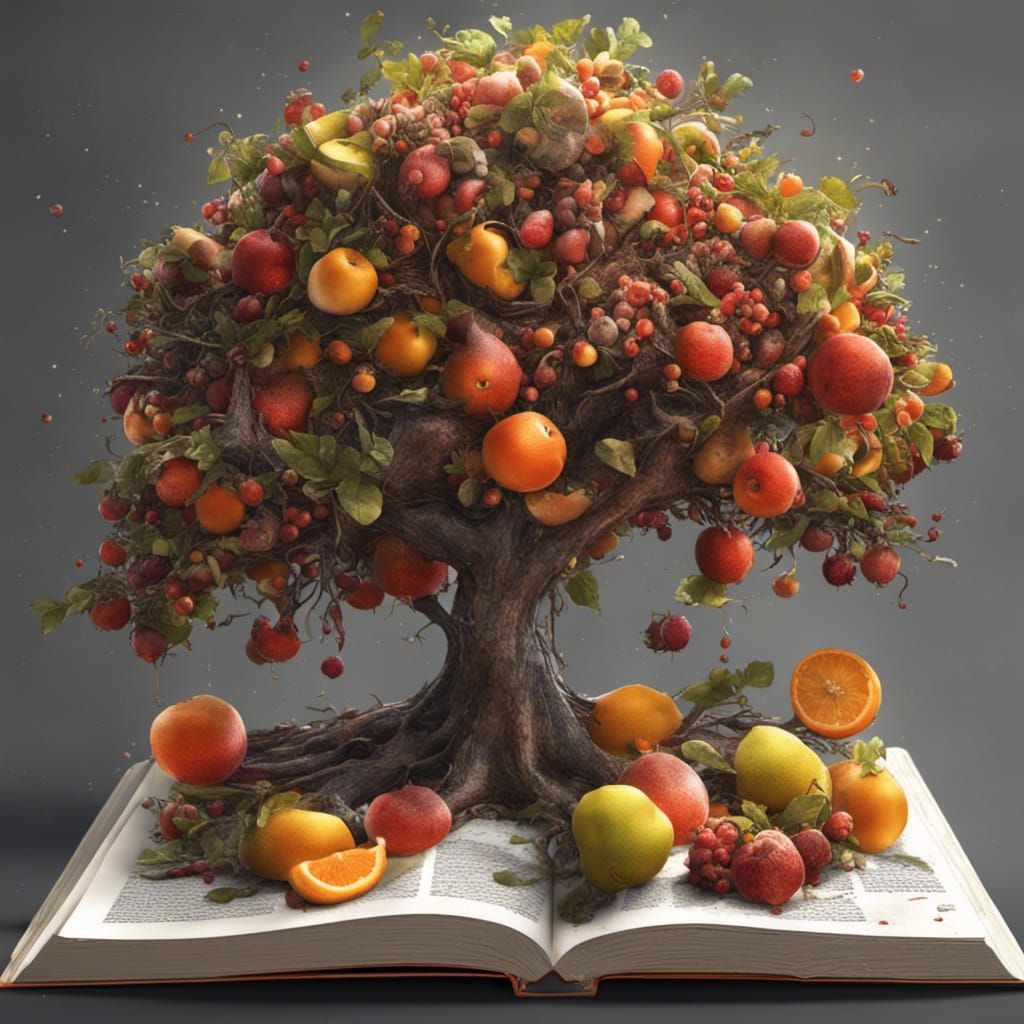 Magnificent Tree Sprouts from Book: Hyperrealistic Splash Ar...
