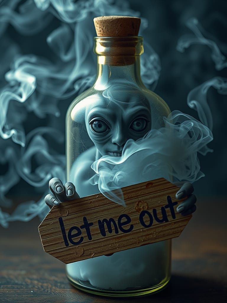 Ethereal Entity Trapped in Specimen Bottle