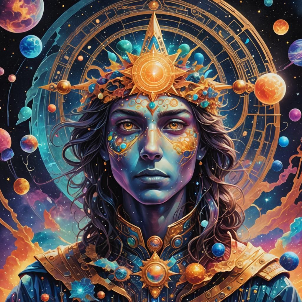 Holographic Cosmic Astral Illustration by Pablo Amaringo