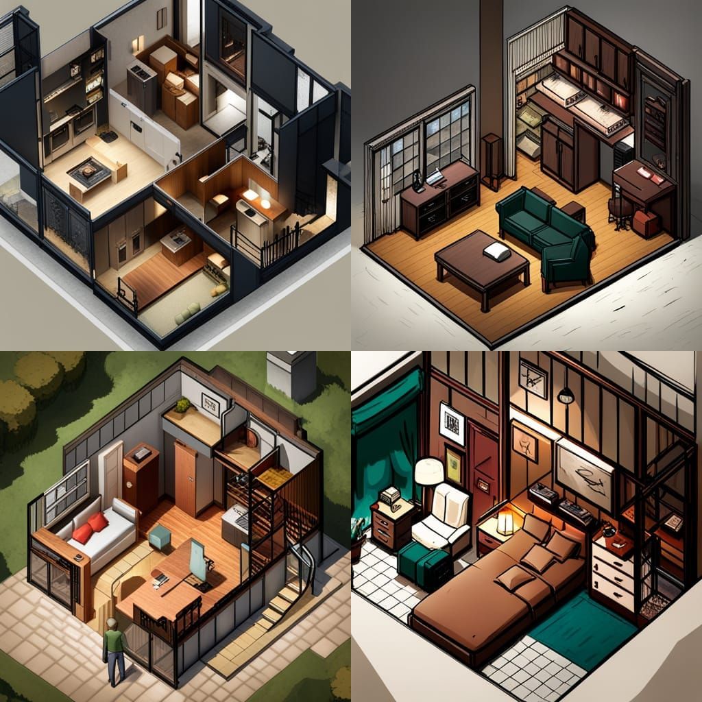 Isometric Haunted Silent Hill RPG Concept Art