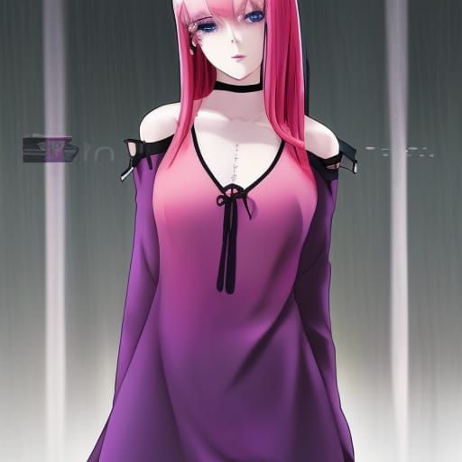 Anime Girl Portrait with Red Hair in 8k