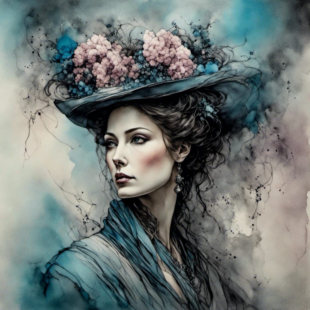 Victorian Woman Portrait with Romantic Lighting