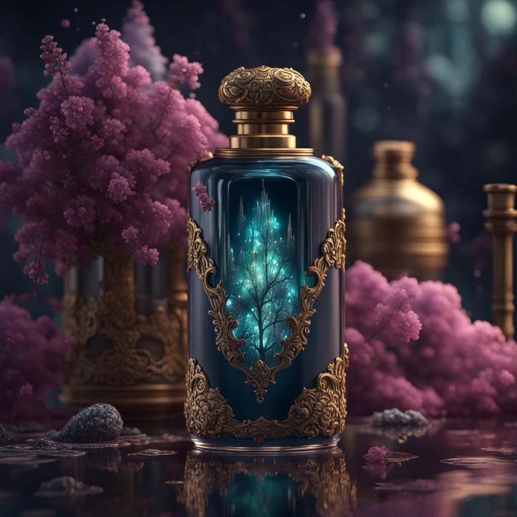 Valeriana Jatamansi Crystal Perfume Bottle: Matte Painting