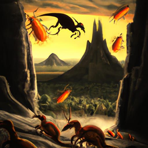 Cockroaches Escape Volcanic Eruption: Jurassic Age