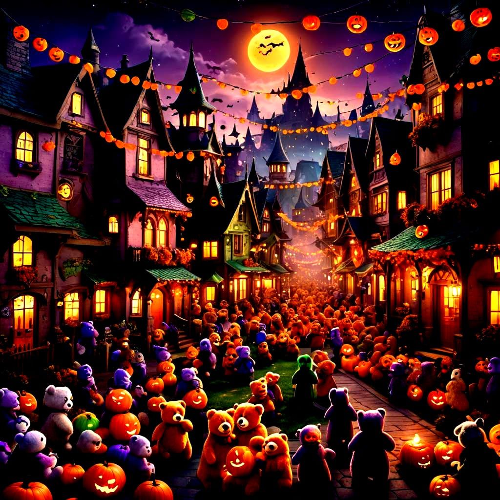 Teddy Bears Halloween Party in Friendly City