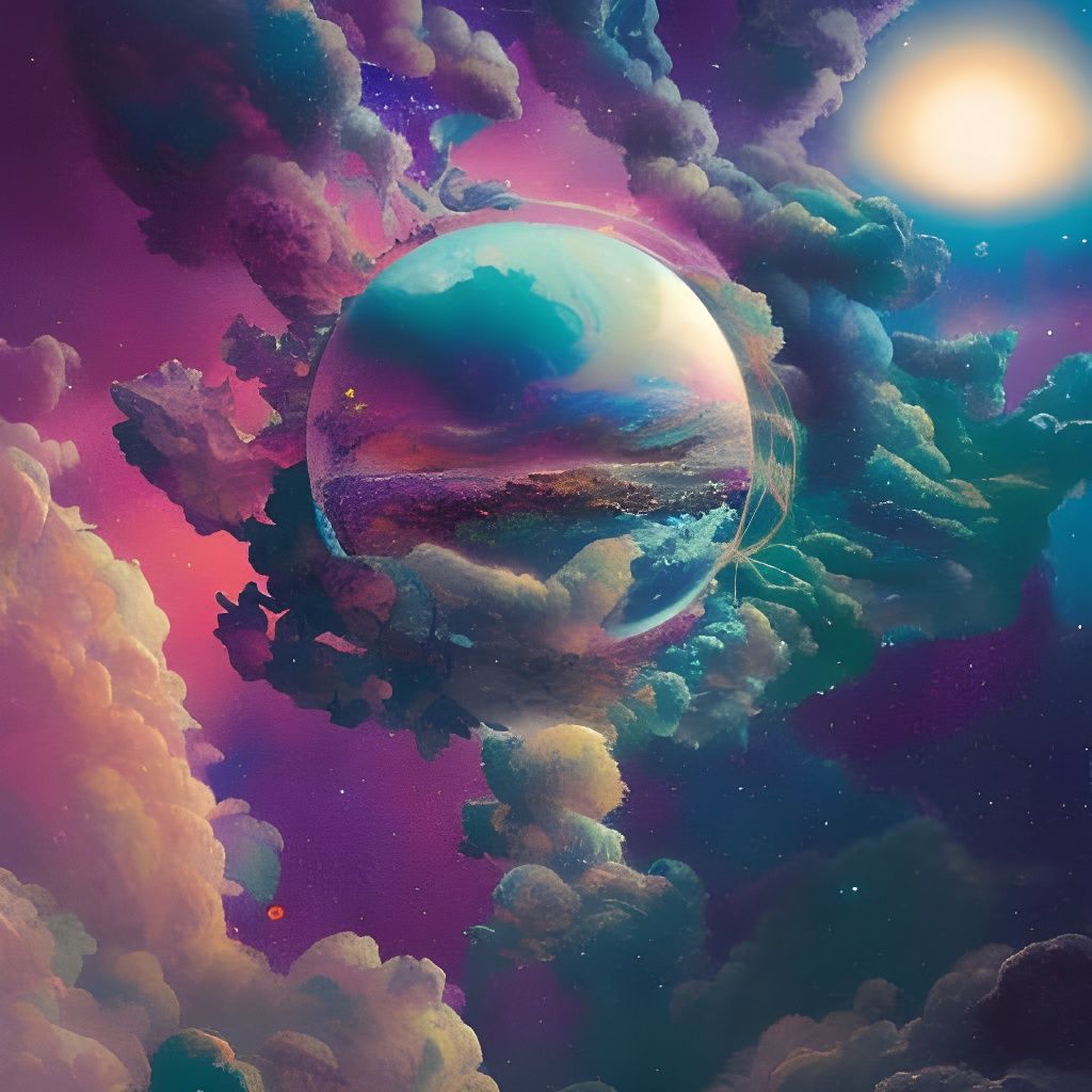 Bright Galaxy and Crystal Planets in Outer Cosmos