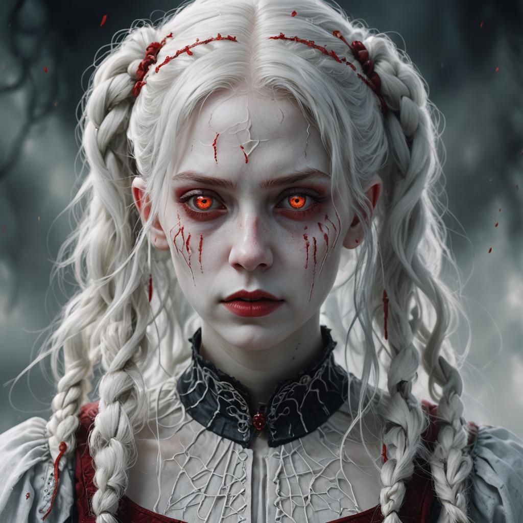 Ghostly Woman Portrait in Detailed Matte Painting Style