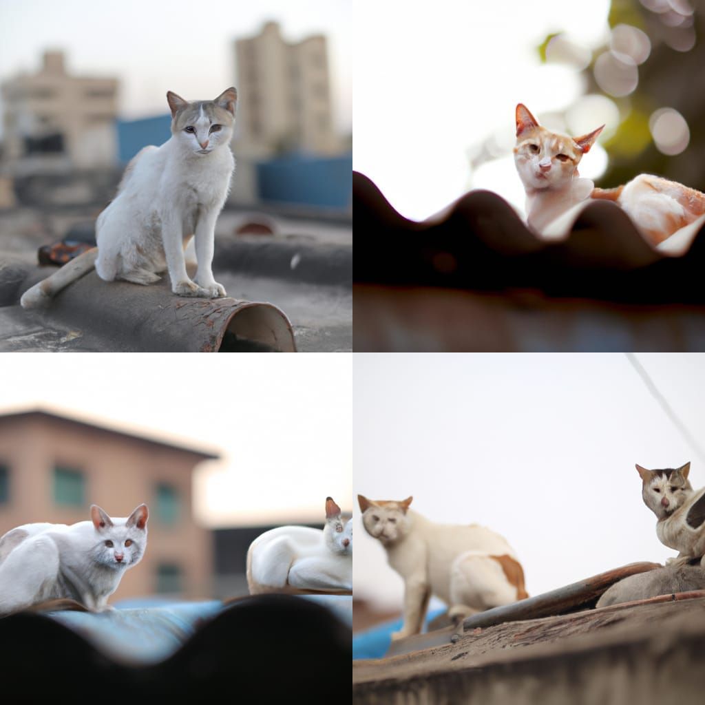 Cats on Rooftops: Natural Lighting, Bokeh