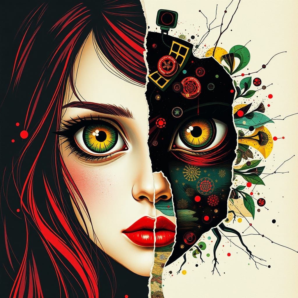 Hyper Cute Lady Portrait in Pop Surrealism Style