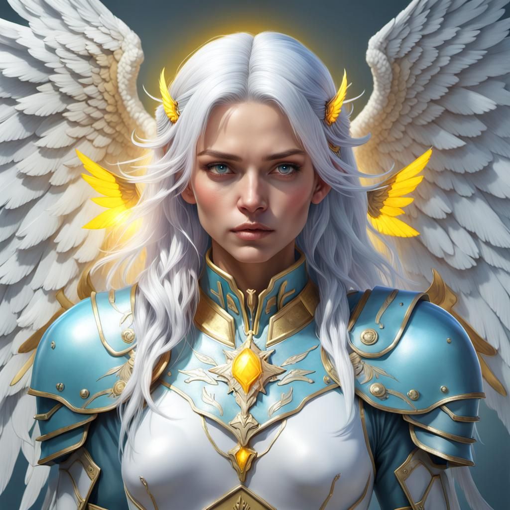 Elegant Romani Woman in Energy Armor Portrait