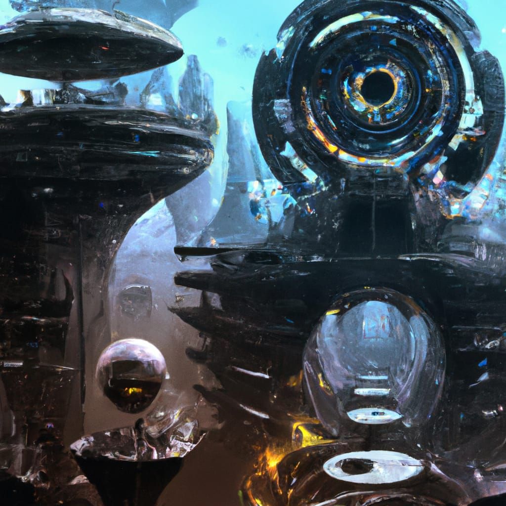 Futuristic Underground Extraterrestrial City in Surreal Styl...