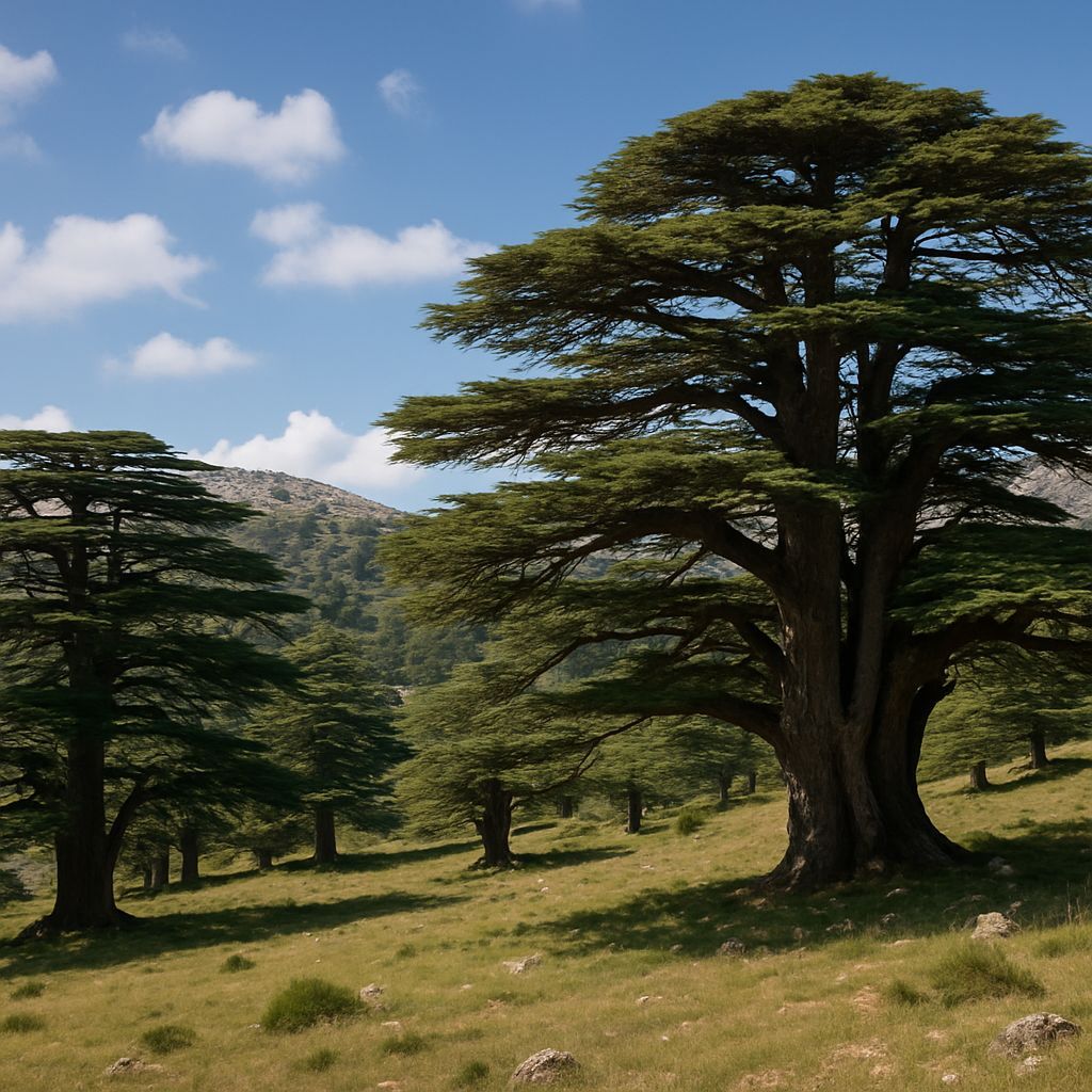 Majestic Cedars of Lebanon in a Wide Landscape
