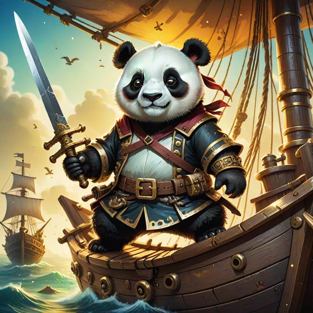 Panda Pirate Adventure on the High Seas