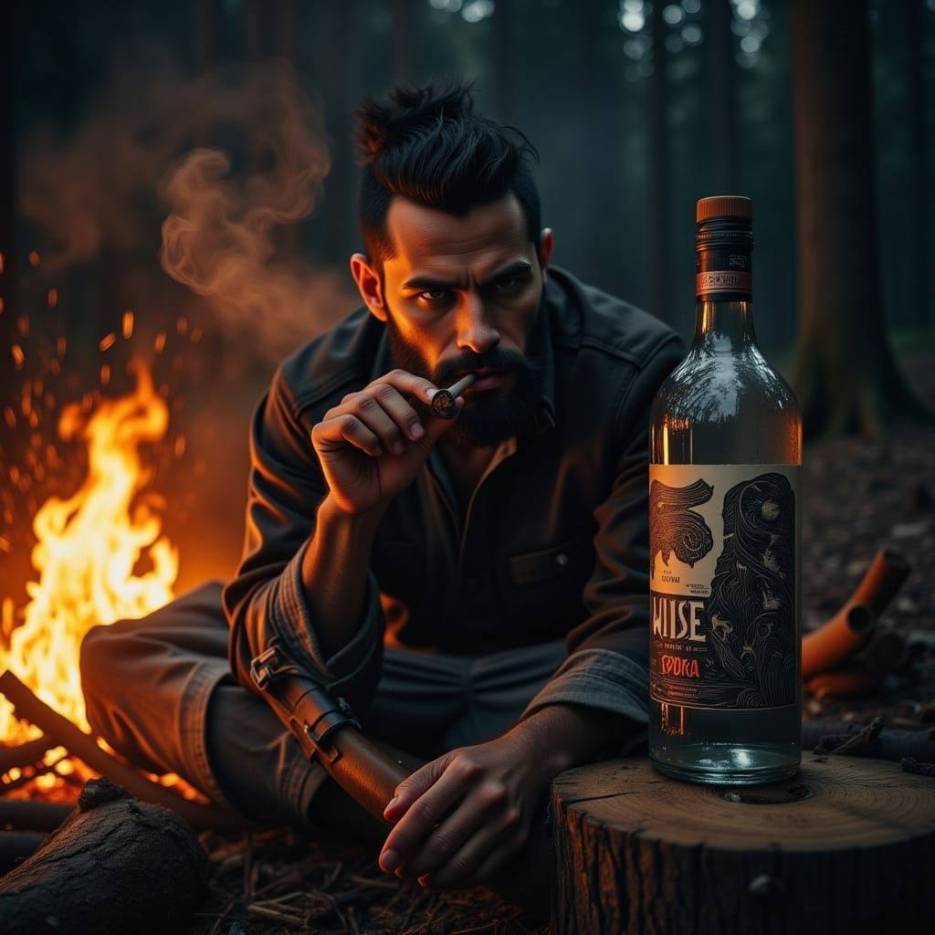 Hyperrealistic Samurai Warrior in Cinematic Forest Setting