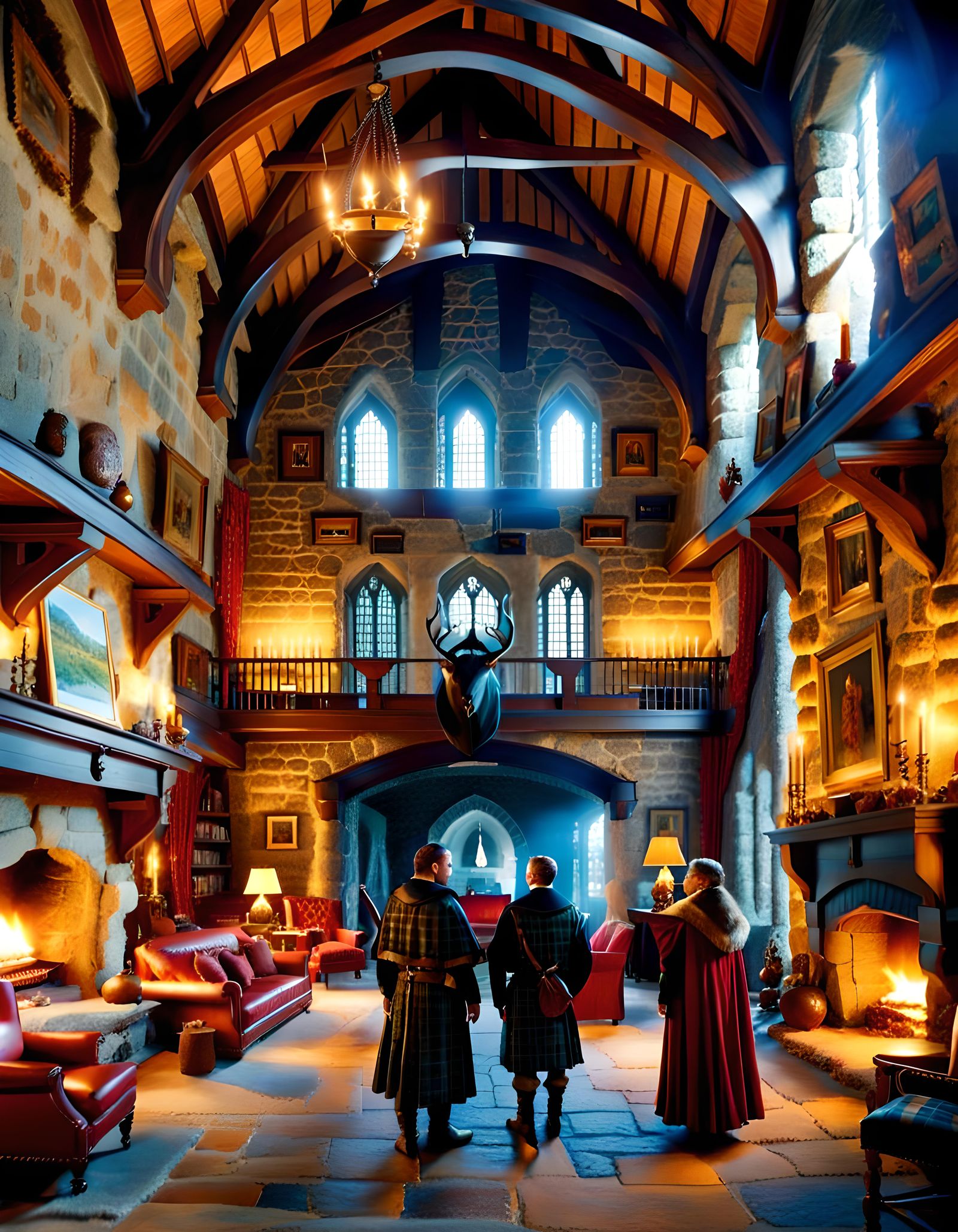 Medieval Scottish Laird Welcomes Guest to Castle