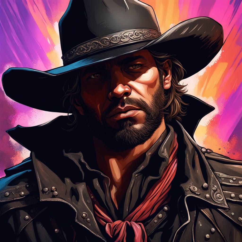 Judas as Cowboy: Hyperrealistic Splash Art