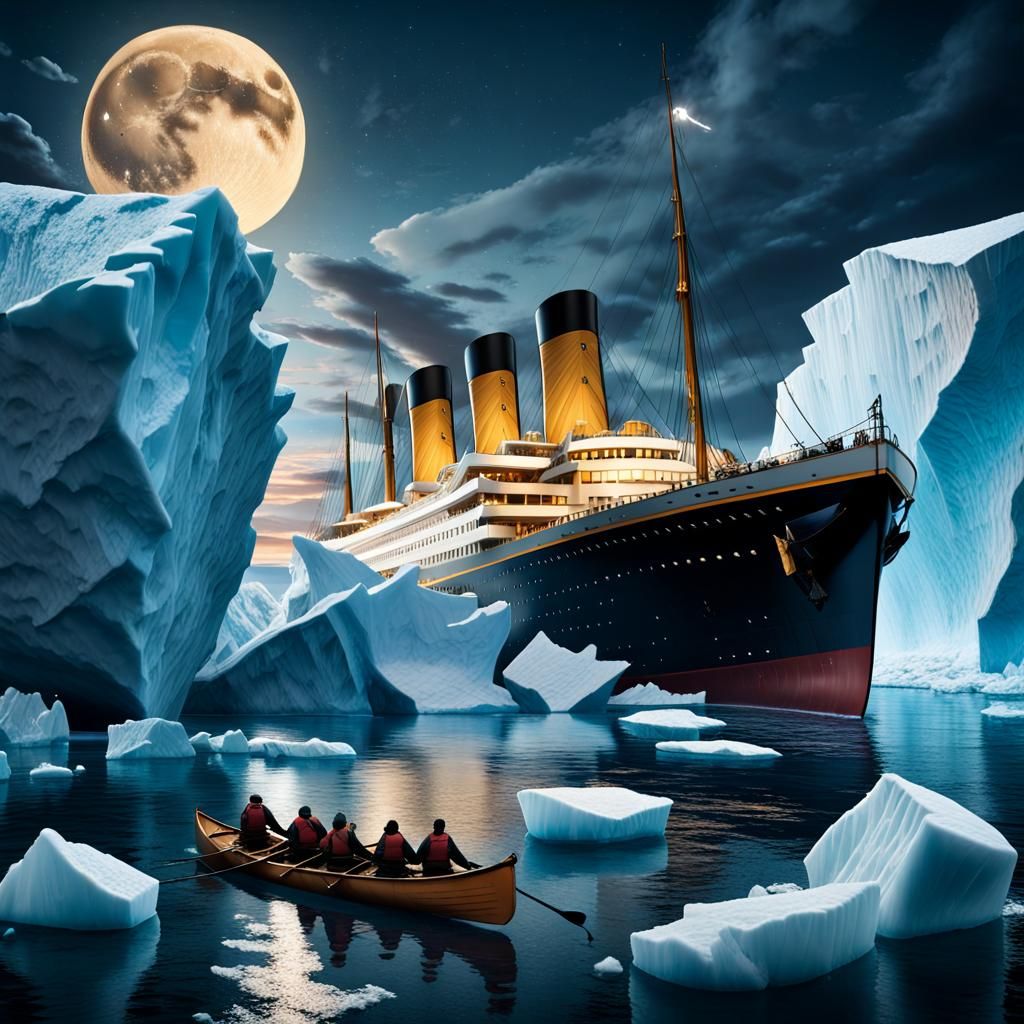 Titanic Sinking: A Photorealistic Night Collision