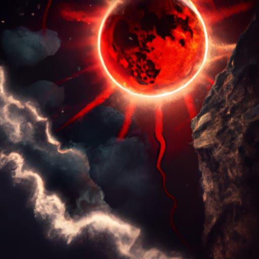 Epic Lunar Eclipse Digital Matte Painting
