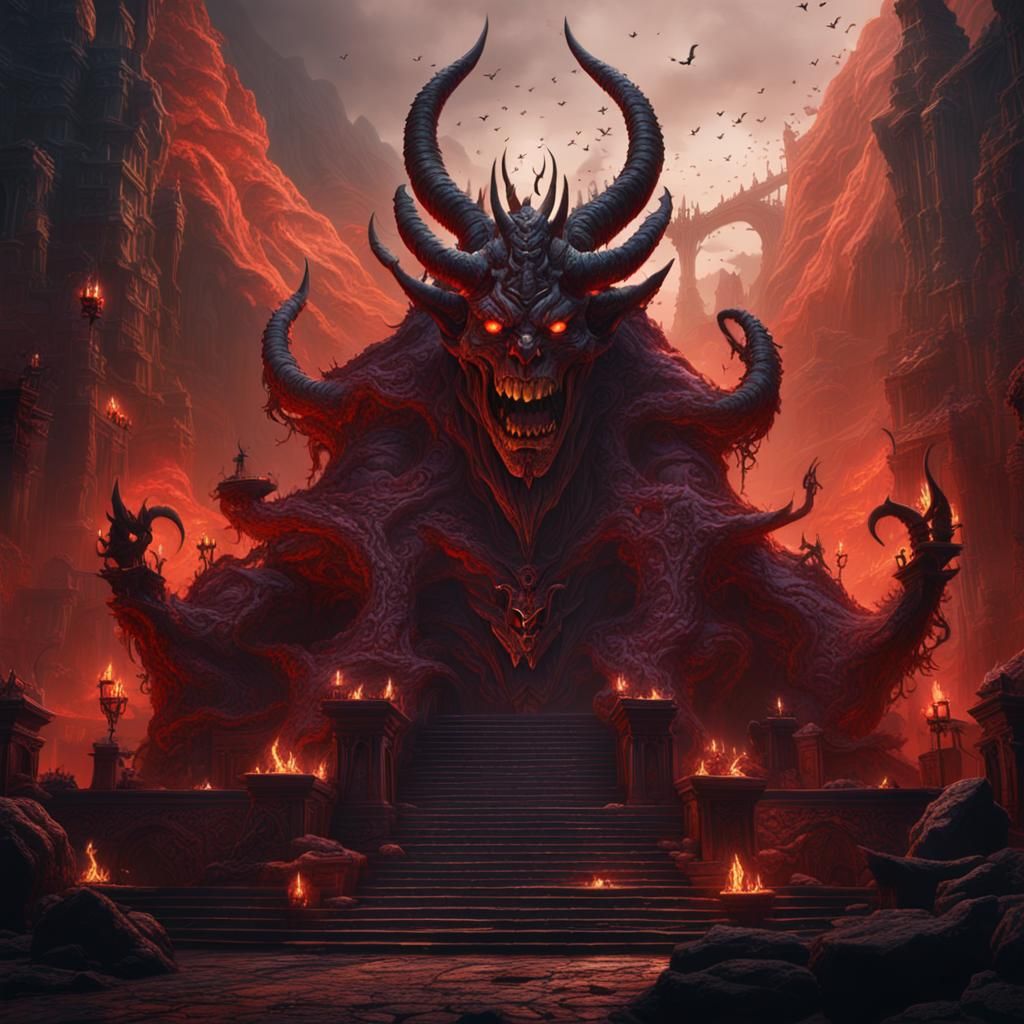 Detailed Matte Painting of Satan in Fantasy Art