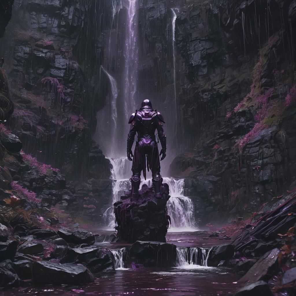 Astronaut in Black Stone Valley, Dark Fantasy Art