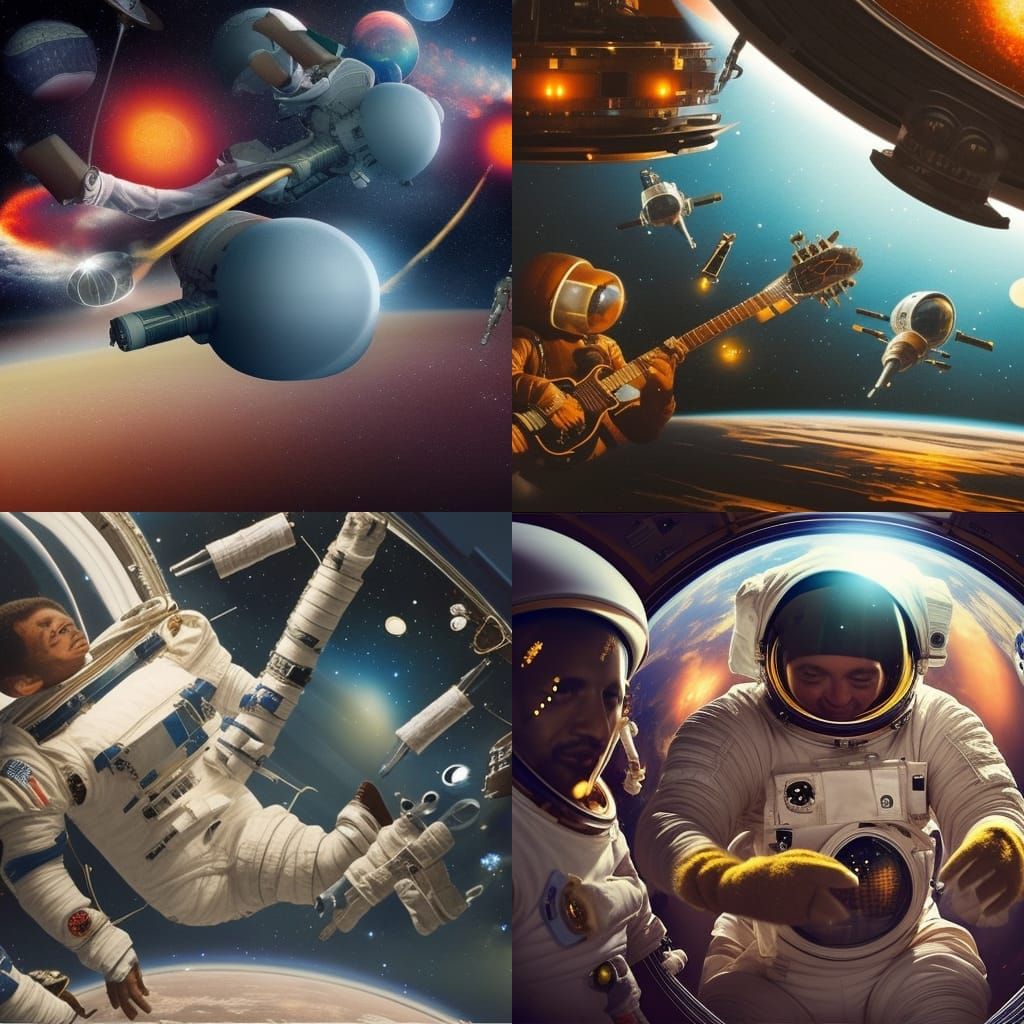 Astronauts Playing Funk Music in Space
