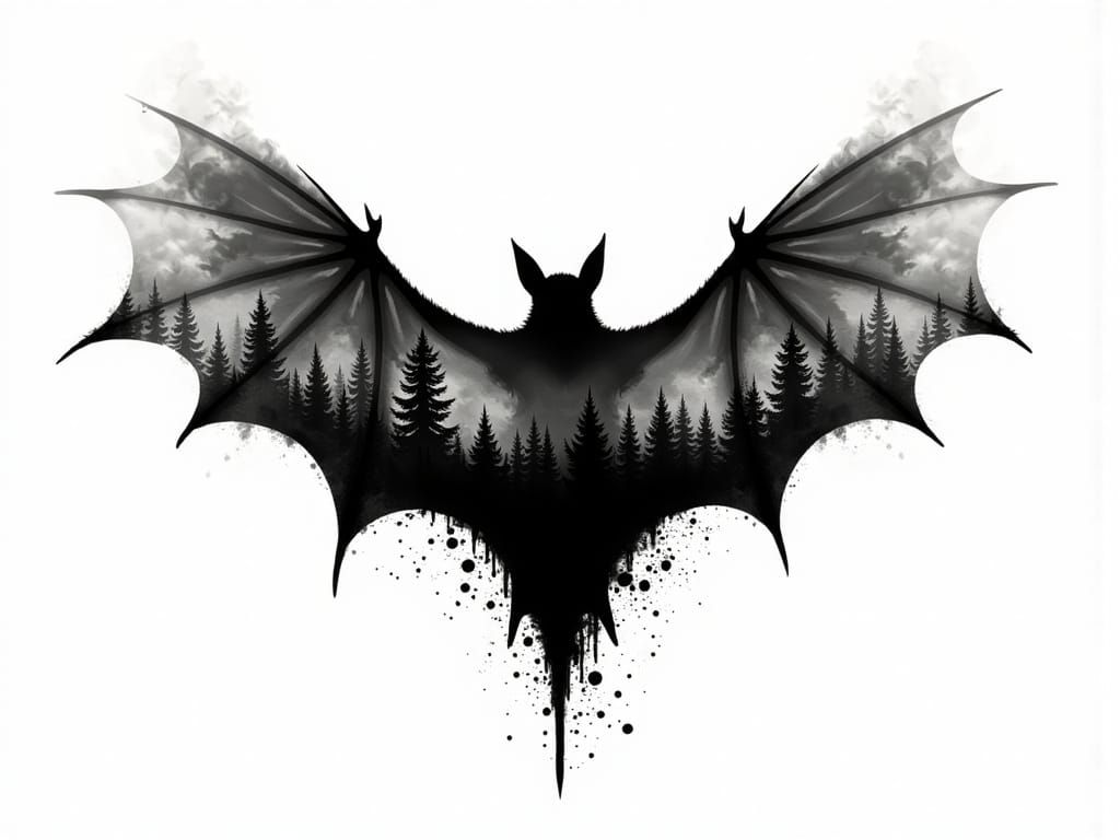 Double Exposure Bat Amalgamation in Ade Santora Style