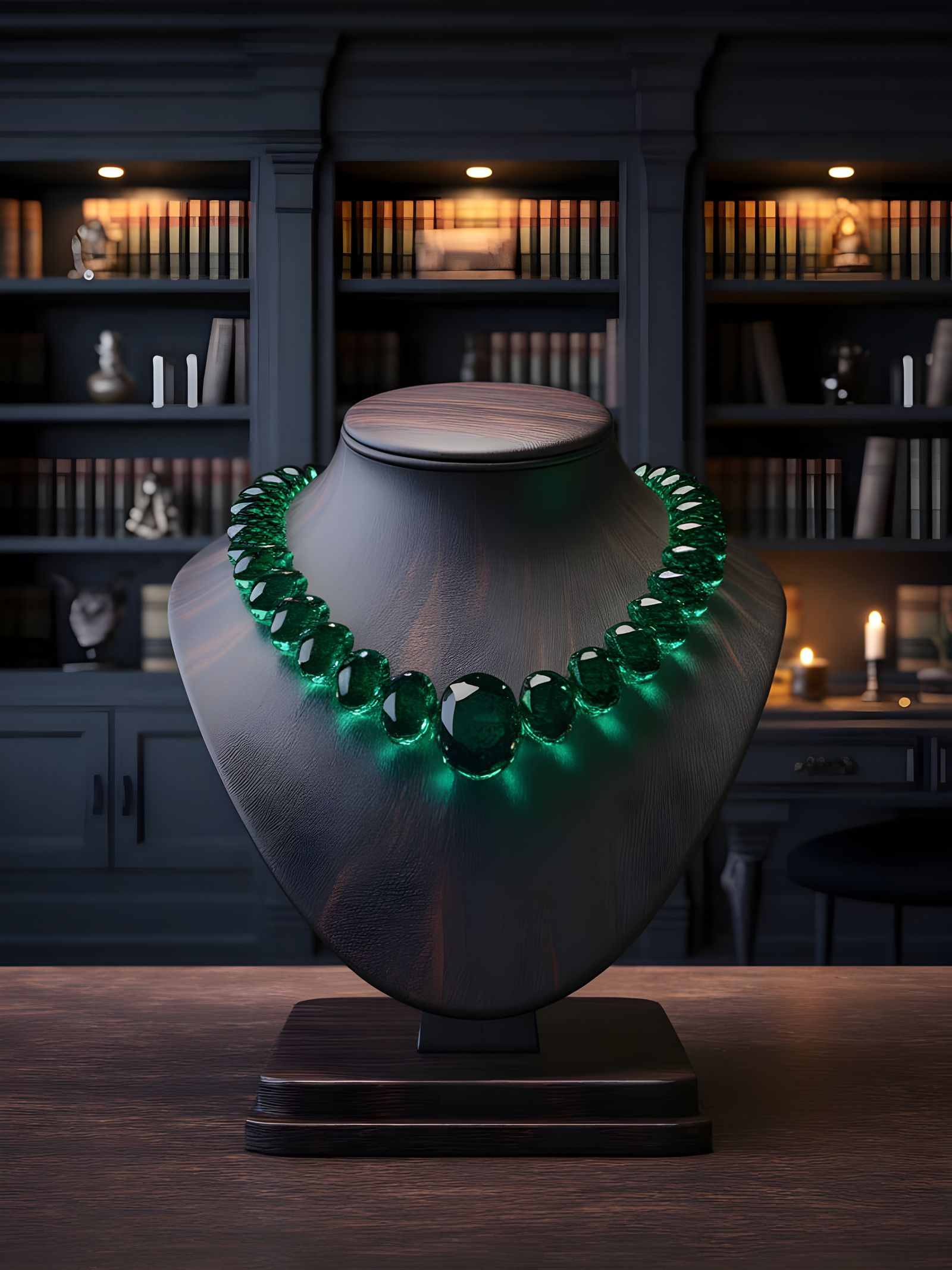 Ethereal Emerald Necklace in Opulent Study
