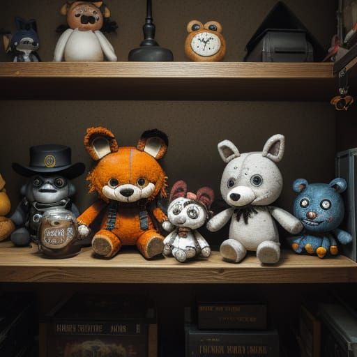 Foxy Plush Toy Concept Art in Dusty Room