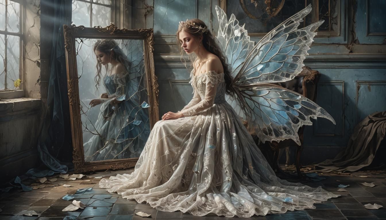 Sad Fairy Bride in Dark Fantasy Digital Art