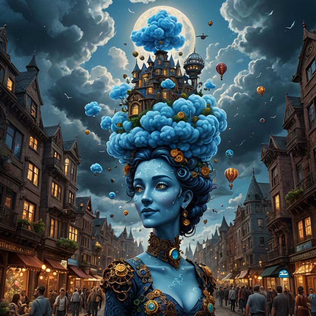 Steampunk Flower Lady with Sea Creature Babysitters