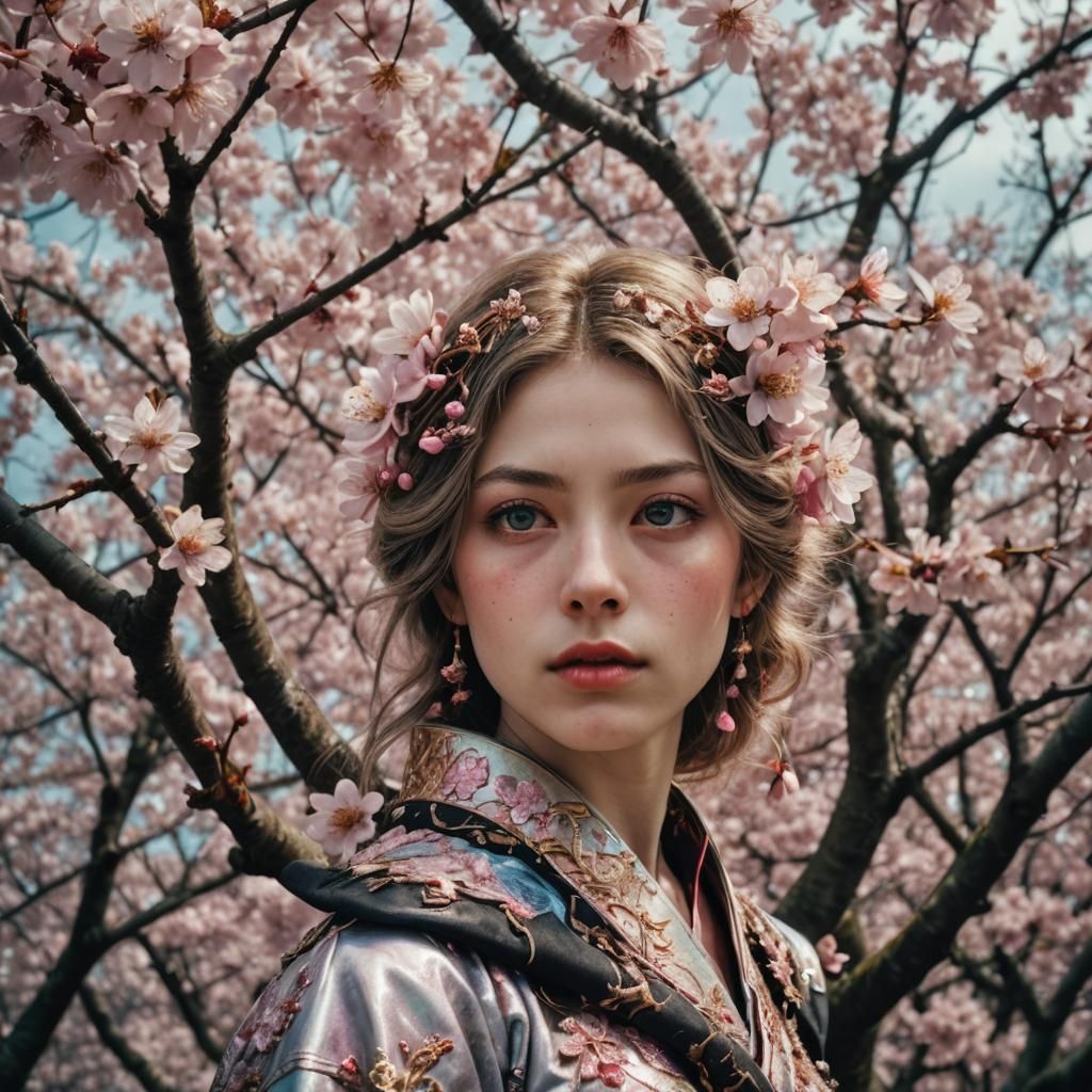 Hyperrealistic Cherry Blossoms in a Cinematic Digital Painti...