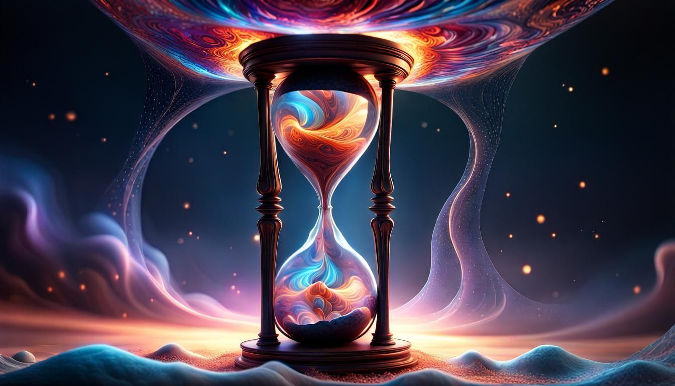 Infinite Time Hourglass with Cosmic Background